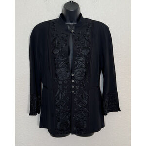MOSCHINO Couture Womens Jacket Embroidered Blazer Size 8 Elegant Formal Italy
